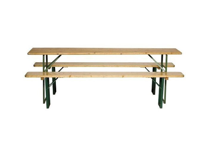 Houten tafel met 2 houten banken (bierset) geluidverhuurgelderland